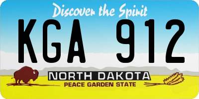 ND license plate KGA912