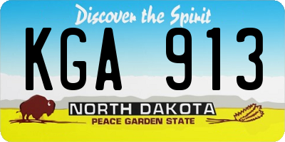 ND license plate KGA913