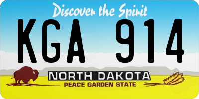 ND license plate KGA914