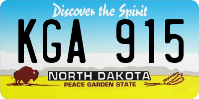 ND license plate KGA915
