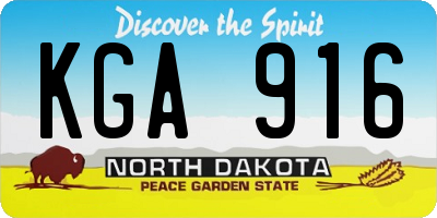ND license plate KGA916