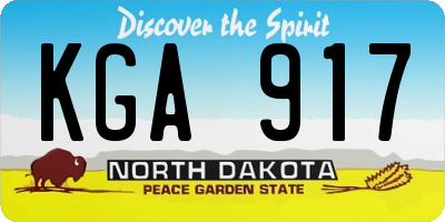 ND license plate KGA917