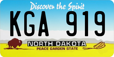 ND license plate KGA919