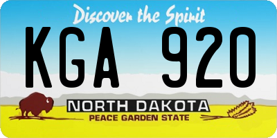 ND license plate KGA920
