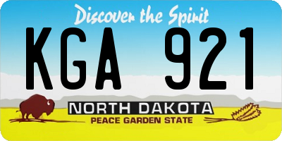 ND license plate KGA921