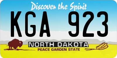 ND license plate KGA923