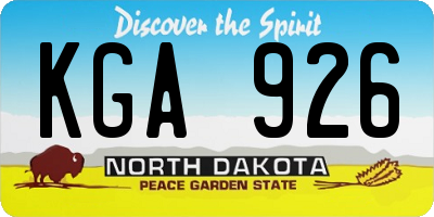 ND license plate KGA926