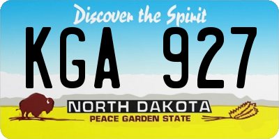 ND license plate KGA927