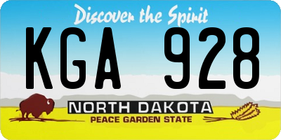ND license plate KGA928