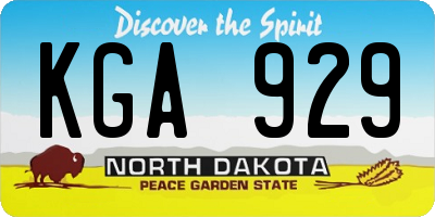 ND license plate KGA929