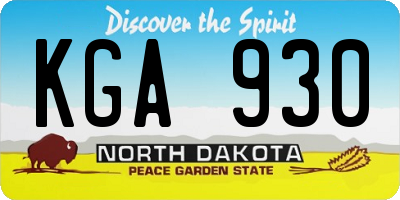 ND license plate KGA930