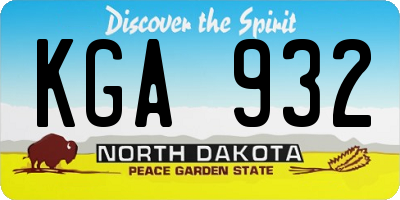 ND license plate KGA932