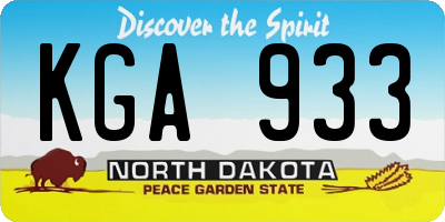 ND license plate KGA933