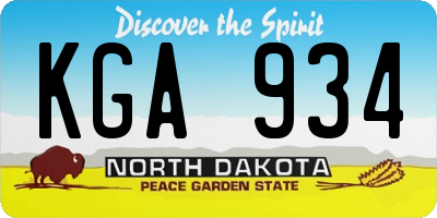 ND license plate KGA934