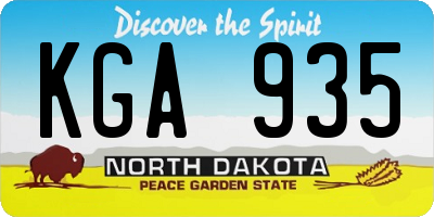 ND license plate KGA935