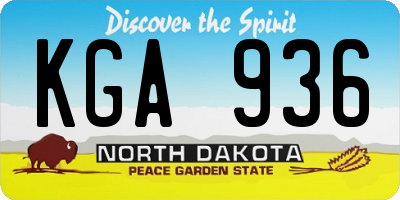 ND license plate KGA936