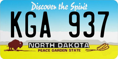 ND license plate KGA937