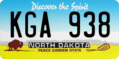 ND license plate KGA938