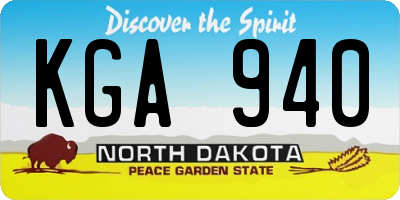 ND license plate KGA940