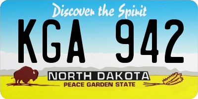 ND license plate KGA942