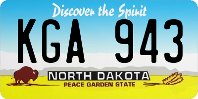 ND license plate KGA943