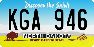 ND license plate KGA946