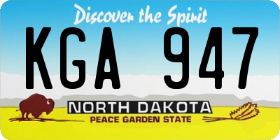 ND license plate KGA947