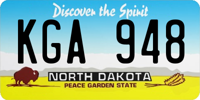 ND license plate KGA948