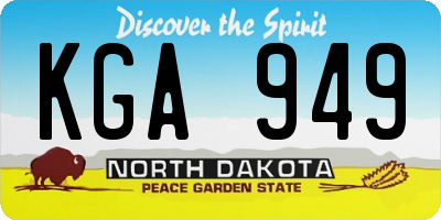 ND license plate KGA949