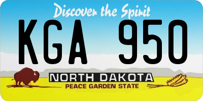 ND license plate KGA950