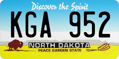 ND license plate KGA952