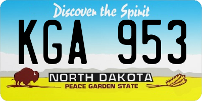 ND license plate KGA953