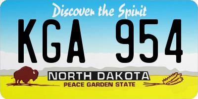 ND license plate KGA954