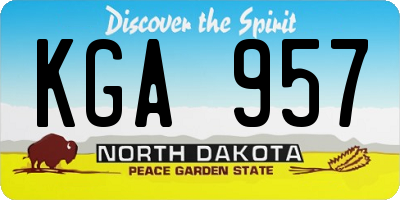 ND license plate KGA957