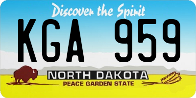 ND license plate KGA959