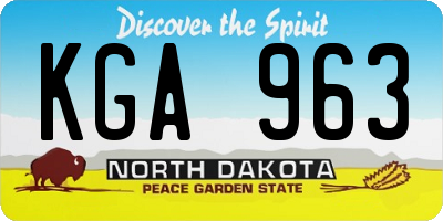 ND license plate KGA963