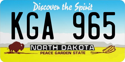 ND license plate KGA965