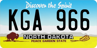 ND license plate KGA966
