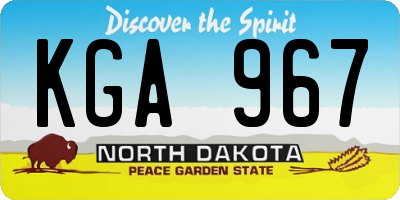 ND license plate KGA967