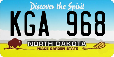 ND license plate KGA968