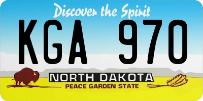 ND license plate KGA970