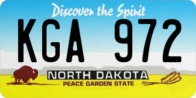 ND license plate KGA972