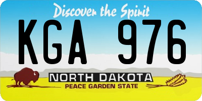 ND license plate KGA976