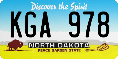 ND license plate KGA978
