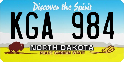 ND license plate KGA984