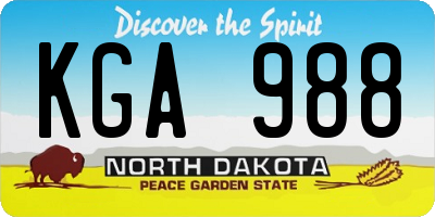 ND license plate KGA988