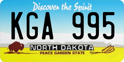 ND license plate KGA995