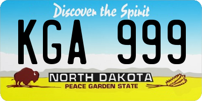 ND license plate KGA999