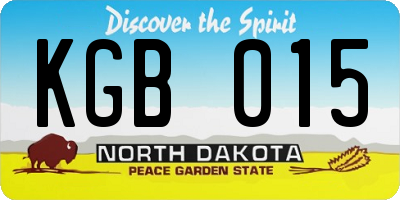 ND license plate KGB015