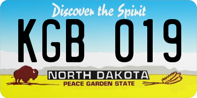 ND license plate KGB019